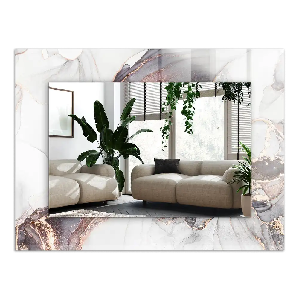 Specchio rettangolare stampato Marmo di arte astratta