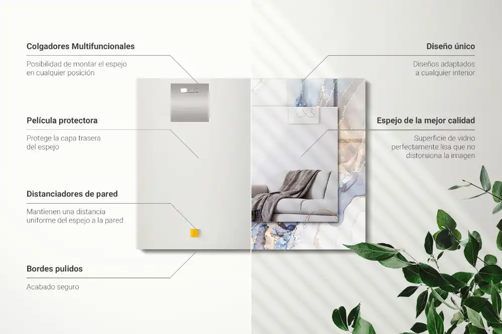 Specchio rettangolare decoro Marmo di arte astratta