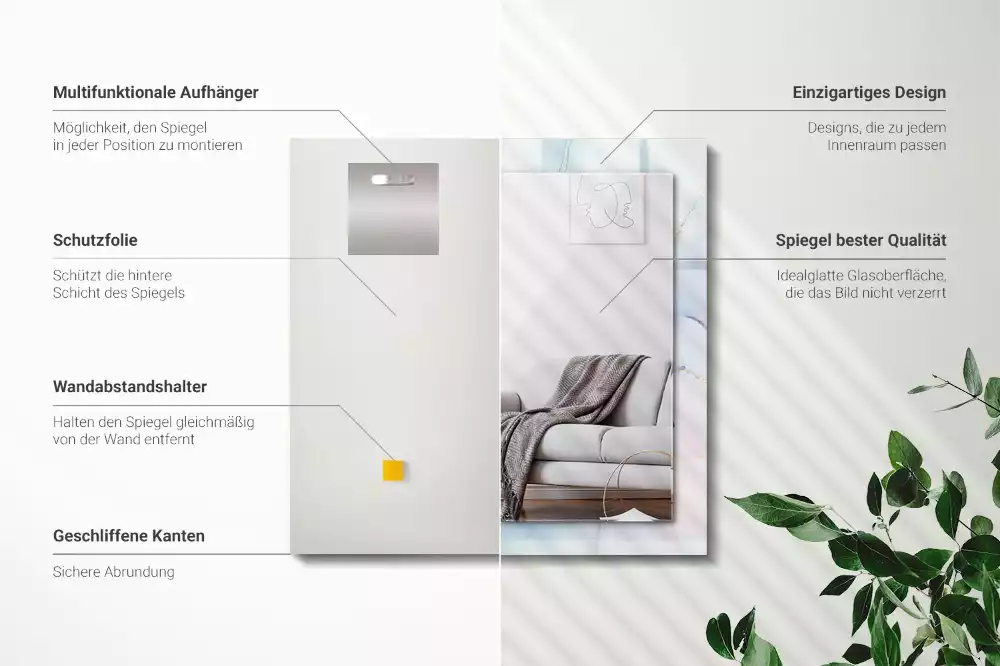 Specchio rettangolare decoro Acquerello astratto