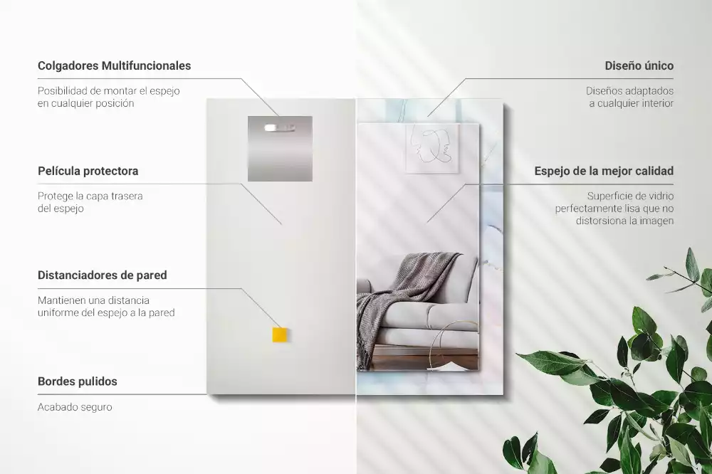 Specchio rettangolare decoro Acquerello astratto