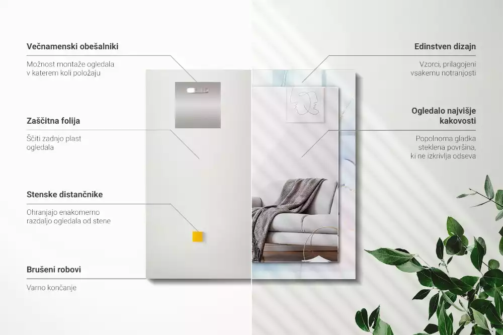 Specchio rettangolare decoro Acquerello astratto