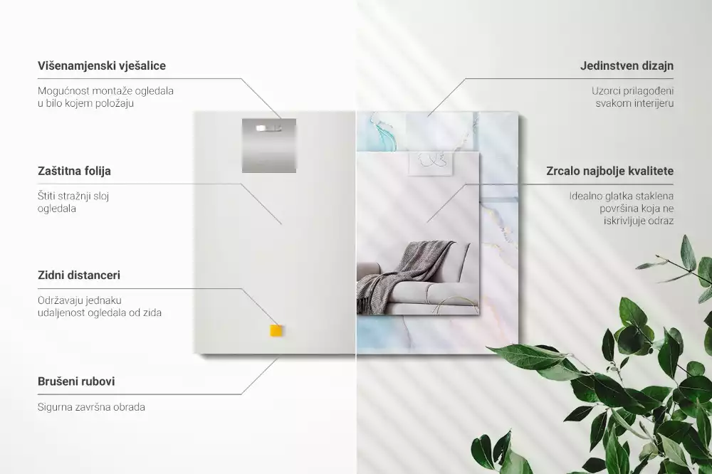 Specchio rettangolare decoro Acquerello astratto