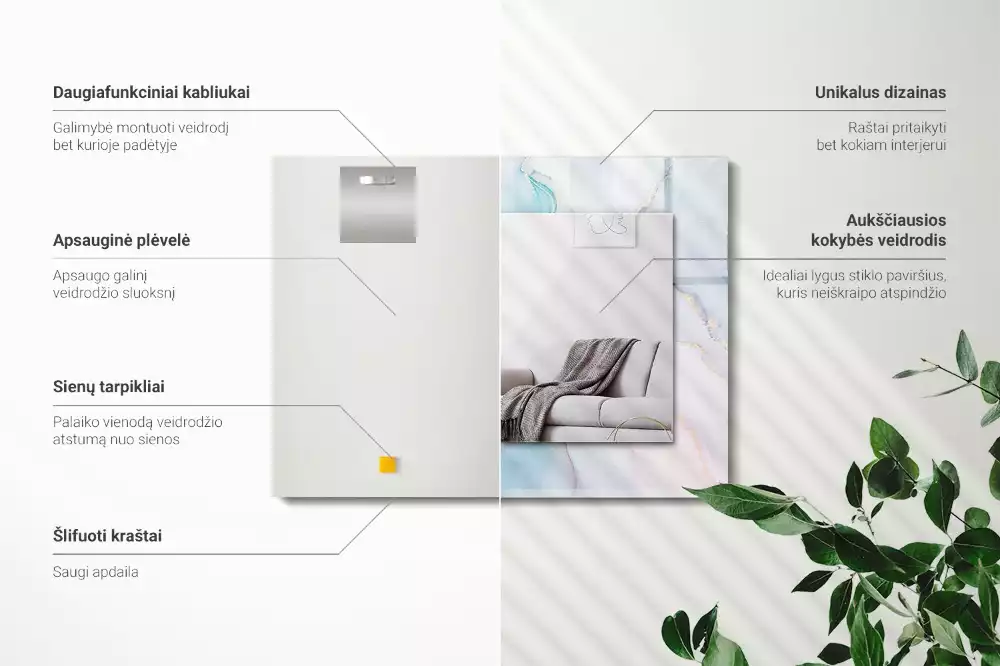 Specchio rettangolare decoro Acquerello astratto