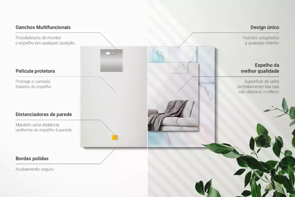 Specchio rettangolare decoro Acquerello astratto