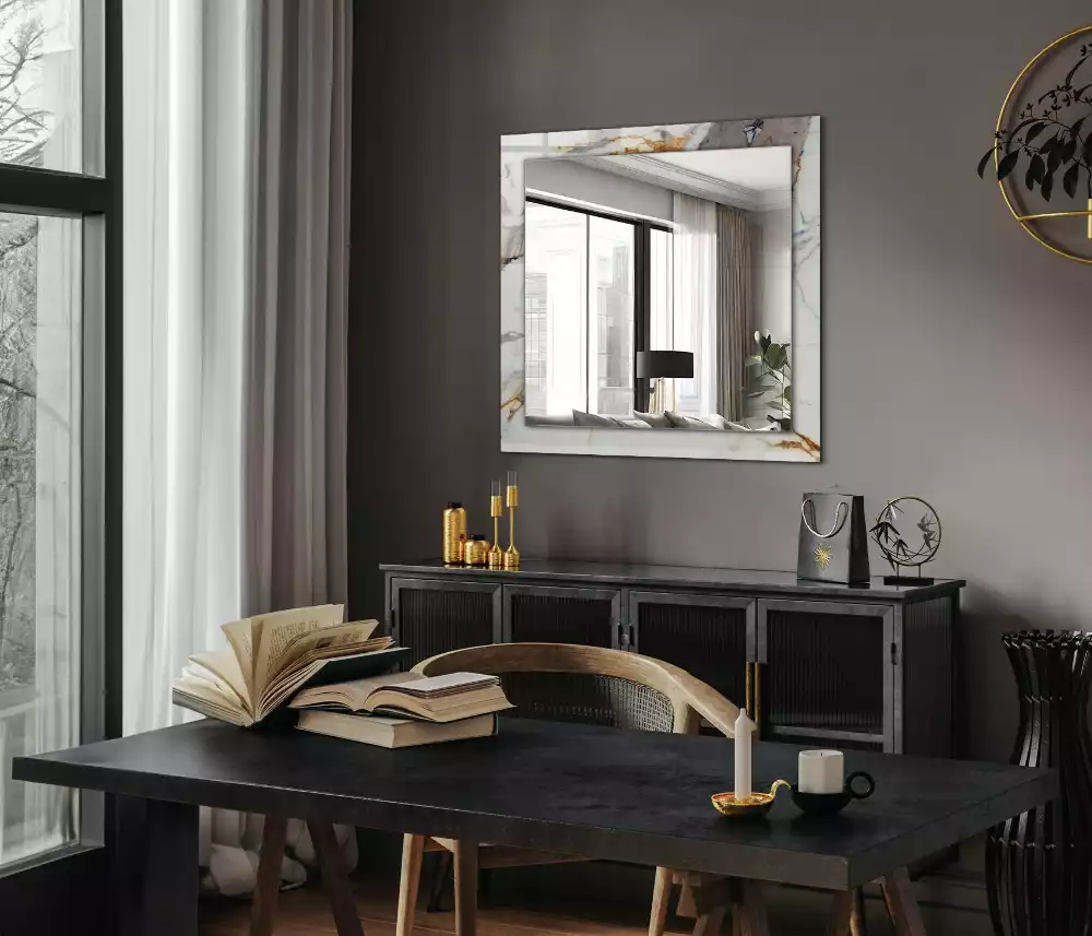 Specchio rettangolare stampato Marmo venato