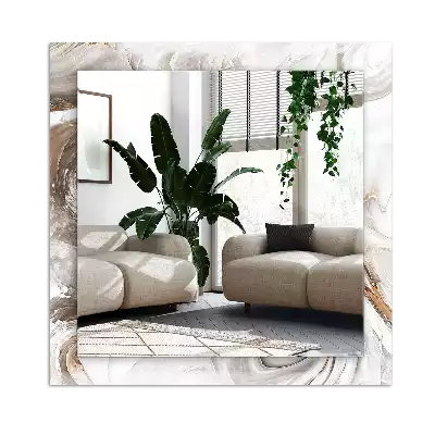 Specchio rettangolare con cornice stampata Motivo astratto in marmo