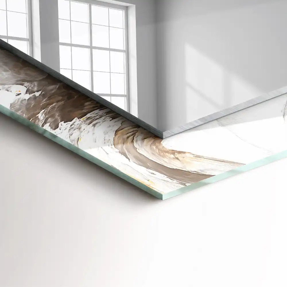 Specchio rettangolare con cornice stampata Motivo astratto in marmo