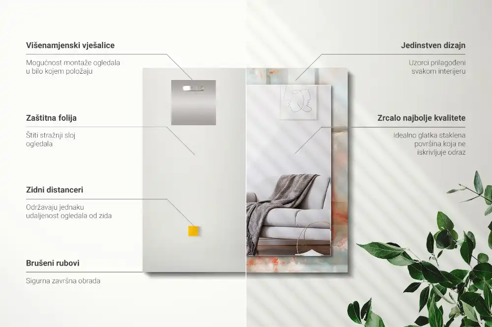 Specchio rettangolare decoro Trama colorata astratta