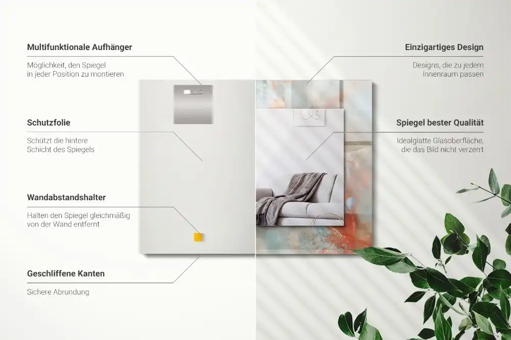 Specchio rettangolare decoro Trama colorata astratta