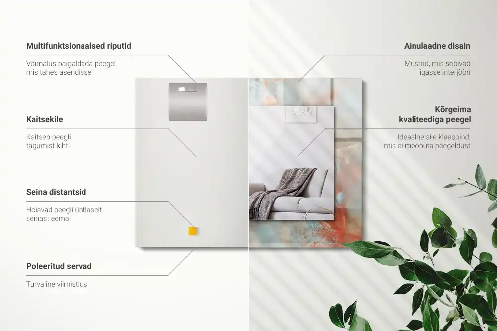 Specchio rettangolare decoro Trama colorata astratta