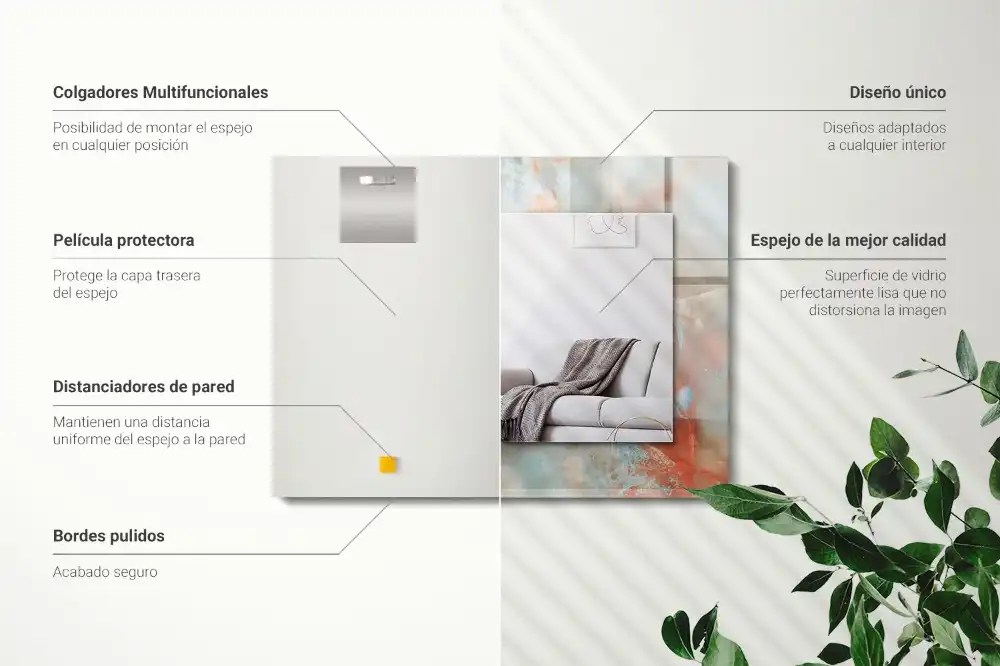 Specchio rettangolare decoro Trama colorata astratta