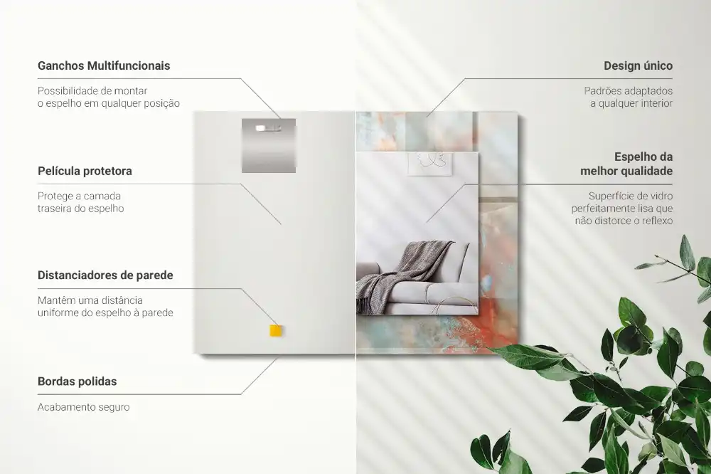 Specchio rettangolare decoro Trama colorata astratta