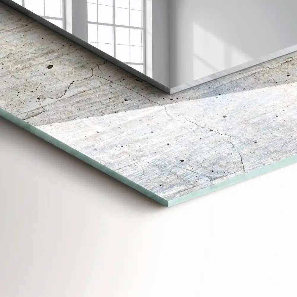 Specchio rettangolare con cornice stampata Muro di cemento incrinato