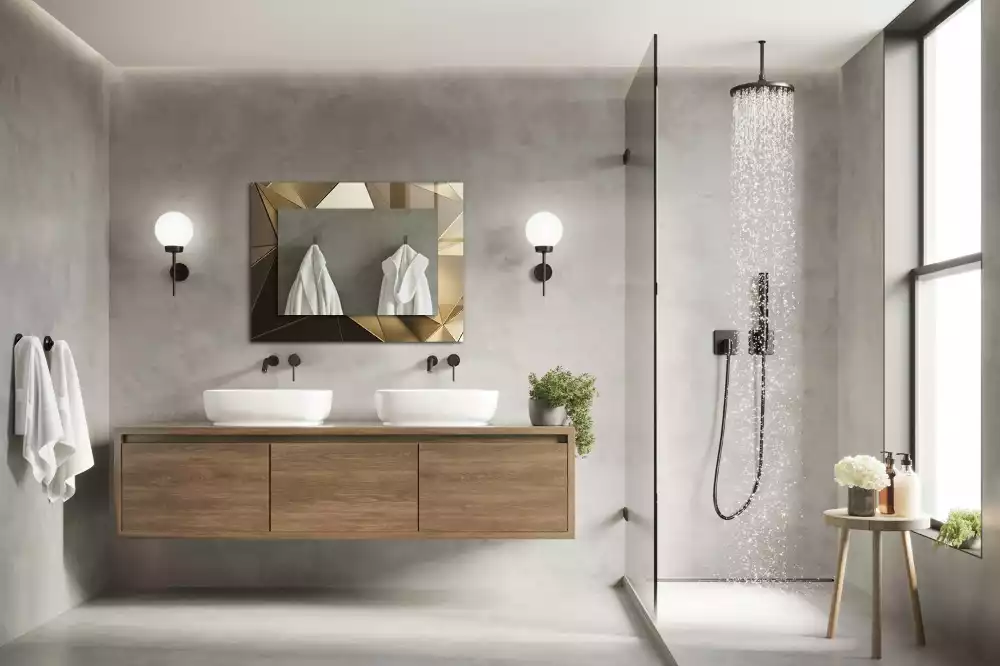 Specchio rettangolare stampato Forme geometriche