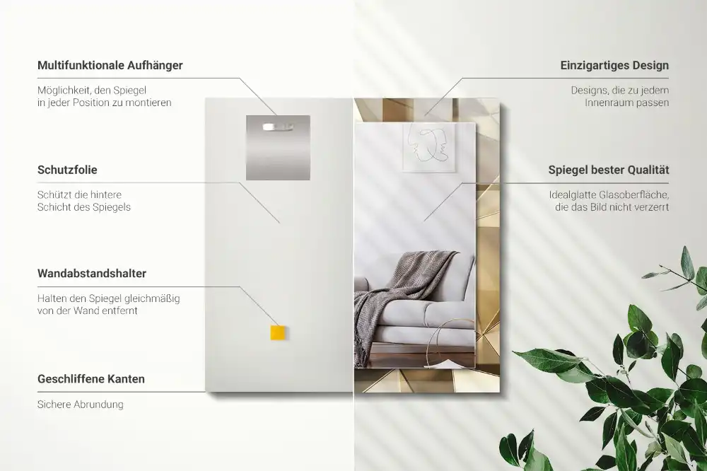 Specchio rettangolare stampato Forme geometriche