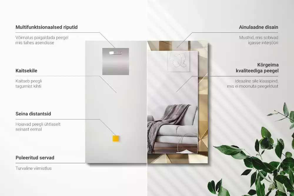 Specchio rettangolare stampato Forme geometriche