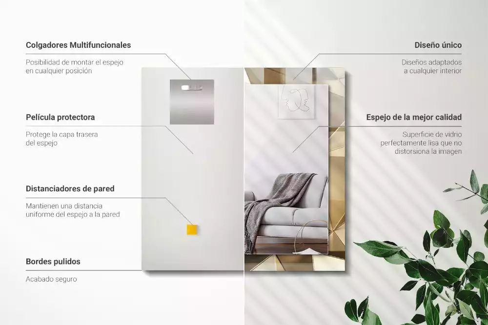 Specchio rettangolare stampato Forme geometriche