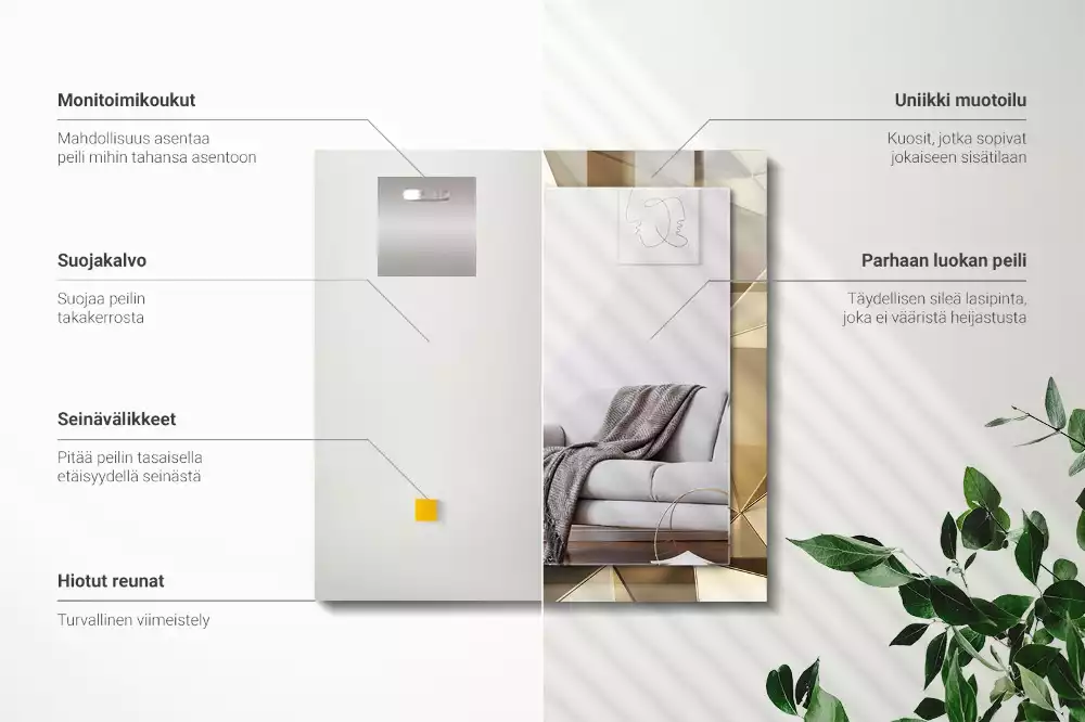 Specchio rettangolare stampato Forme geometriche