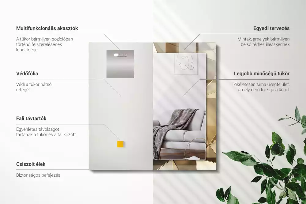 Specchio rettangolare stampato Forme geometriche