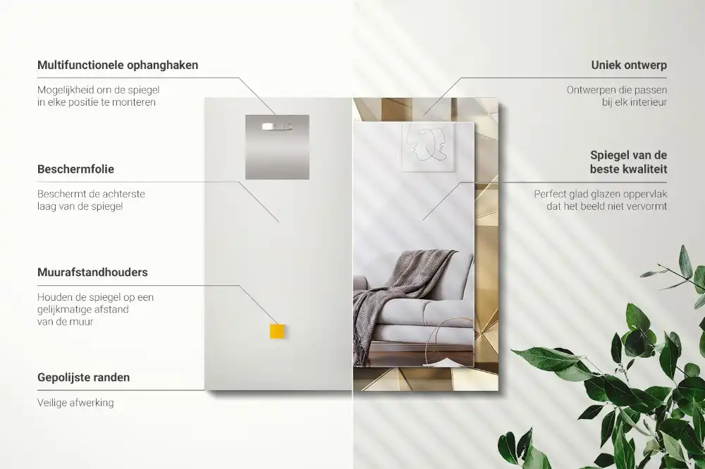 Specchio rettangolare stampato Forme geometriche