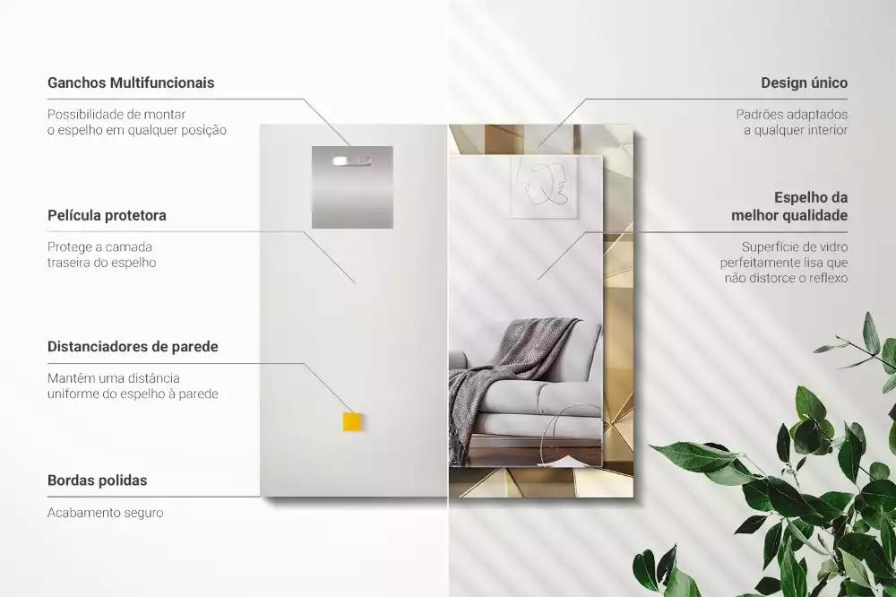 Specchio rettangolare stampato Forme geometriche