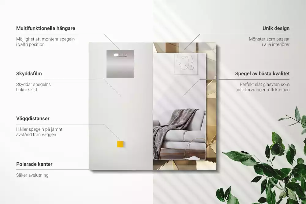 Specchio rettangolare stampato Forme geometriche