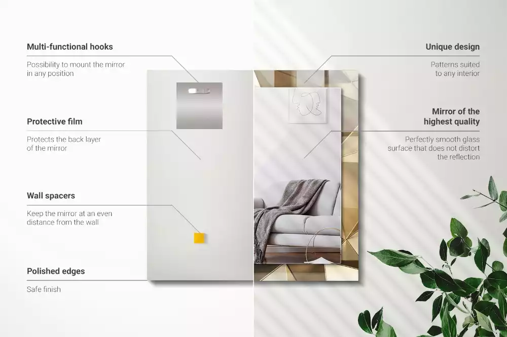 Specchio rettangolare stampato Forme geometriche