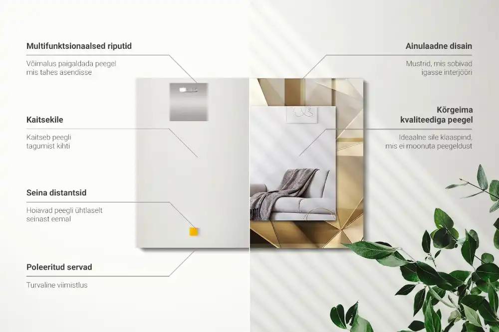 Specchio rettangolare stampato Forme geometriche