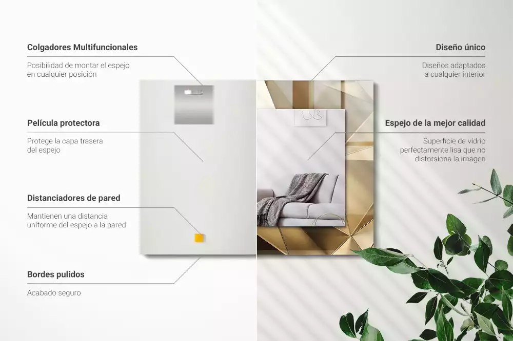 Specchio rettangolare stampato Forme geometriche