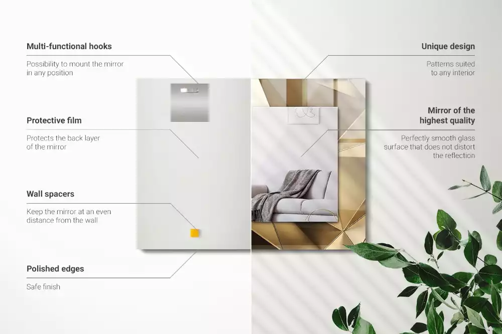 Specchio rettangolare stampato Forme geometriche