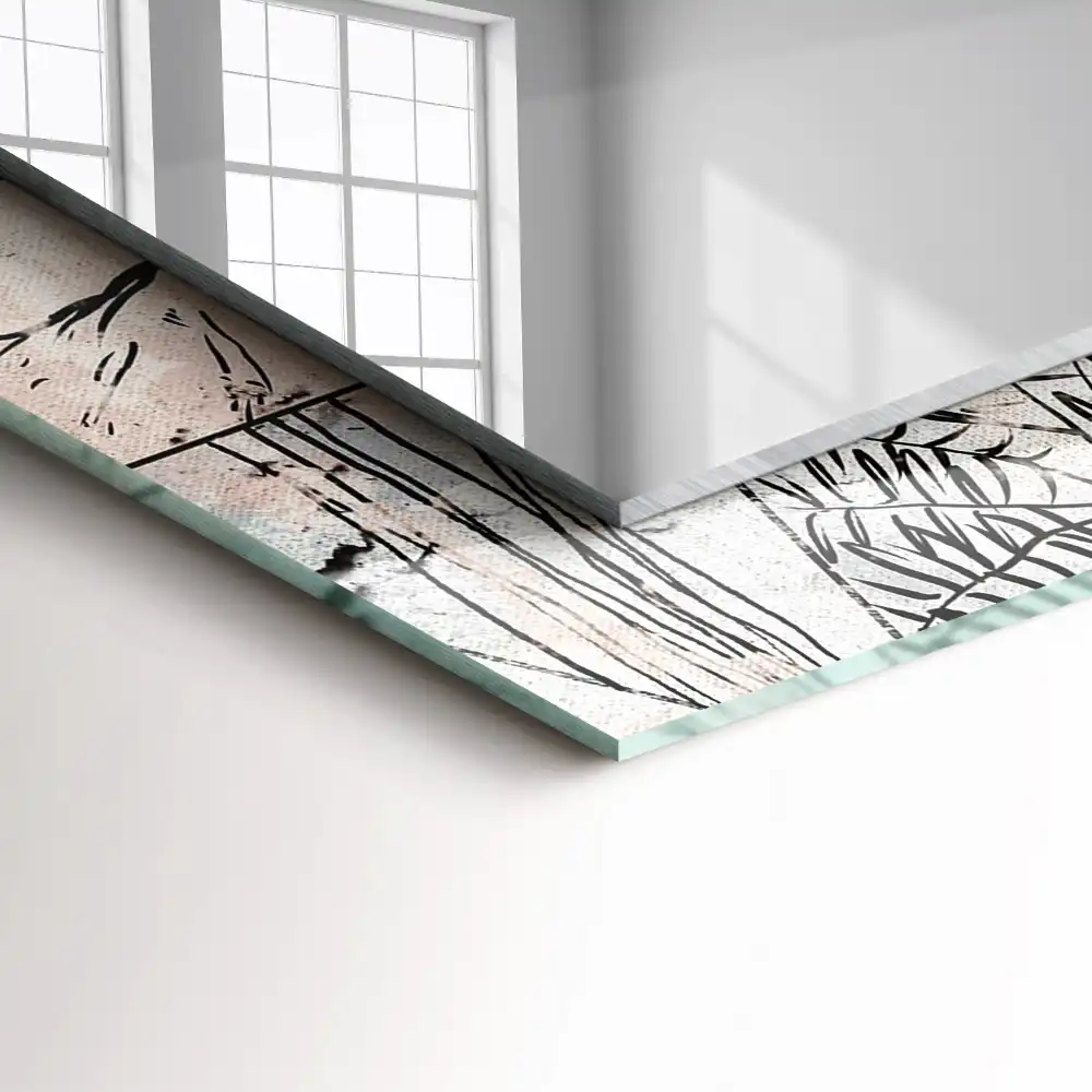 Specchio rettangolare decoro Piante di cervo e volpe