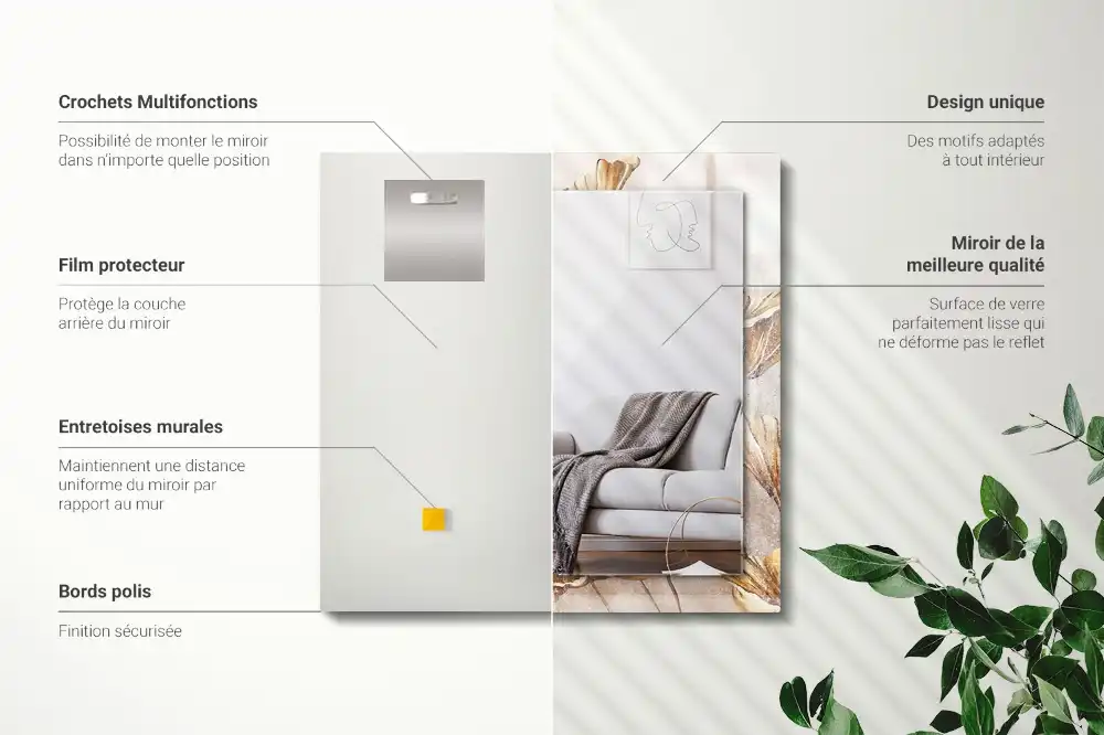 Specchio rettangolare decoro Fiori d'epoca