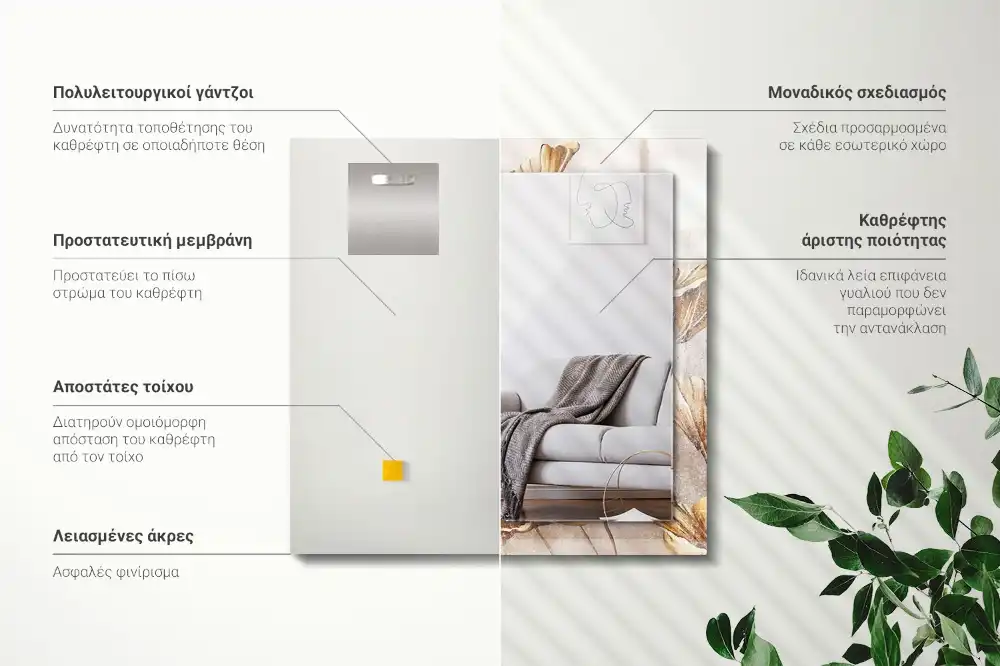 Specchio rettangolare decoro Fiori d'epoca