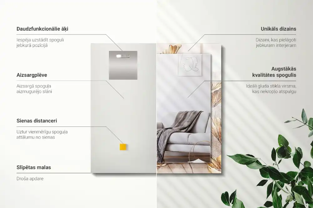 Specchio rettangolare decoro Fiori d'epoca