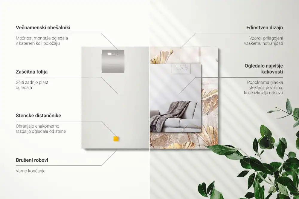 Specchio rettangolare decoro Fiori d'epoca