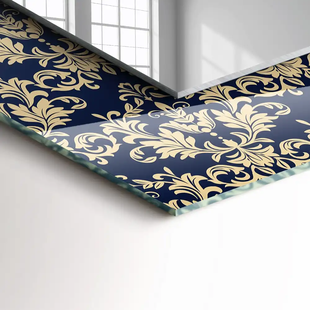 Specchio rettangolare stampato Carta da parati in stile vittoriano