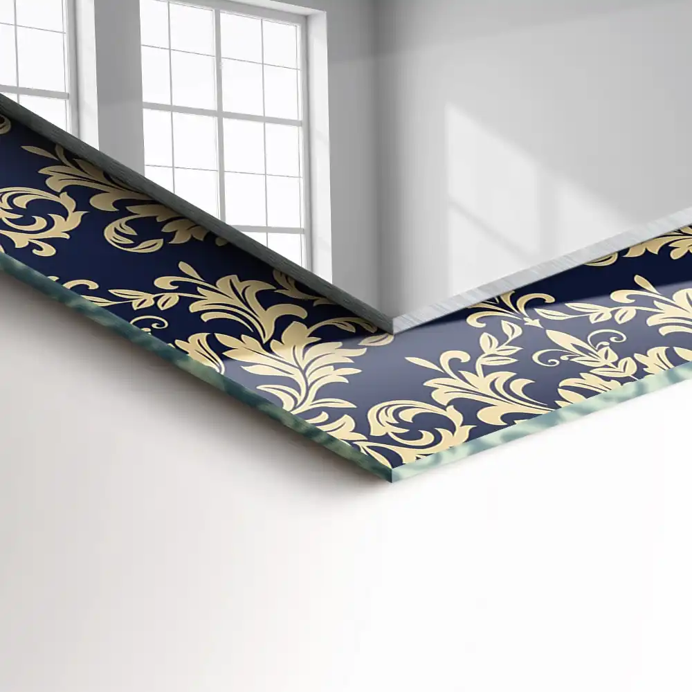 Specchio rettangolare stampato Carta da parati in stile vittoriano