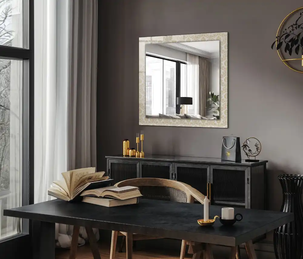 Specchio rettangolare decoro Ornamenti gialli