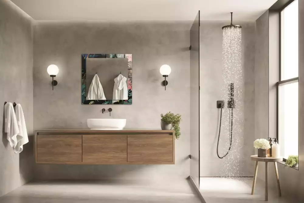 Specchio rettangolare decoro Tigri pappagalli giungla