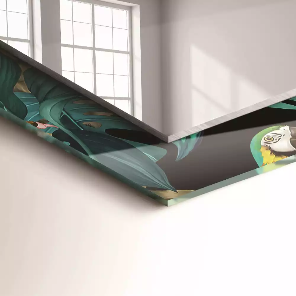 Specchio rettangolare decoro Tigri pappagalli giungla