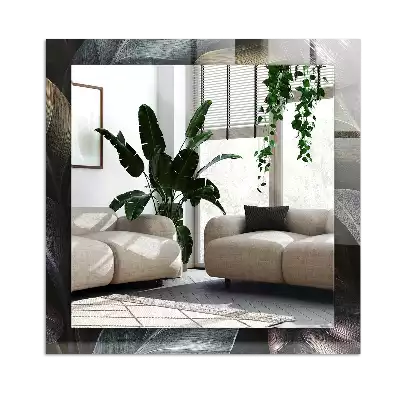 Specchio rettangolare stampato Foglie di piante colorate