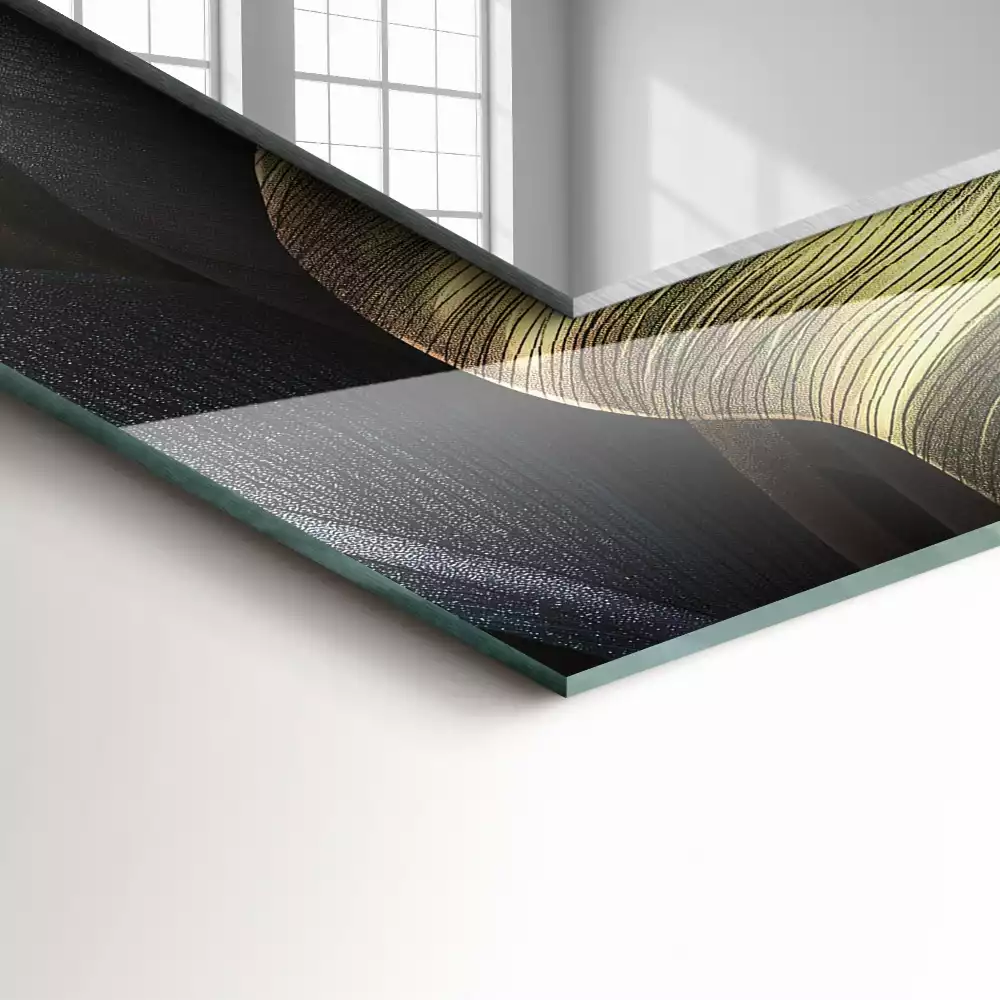 Specchio rettangolare stampato Foglie di piante colorate