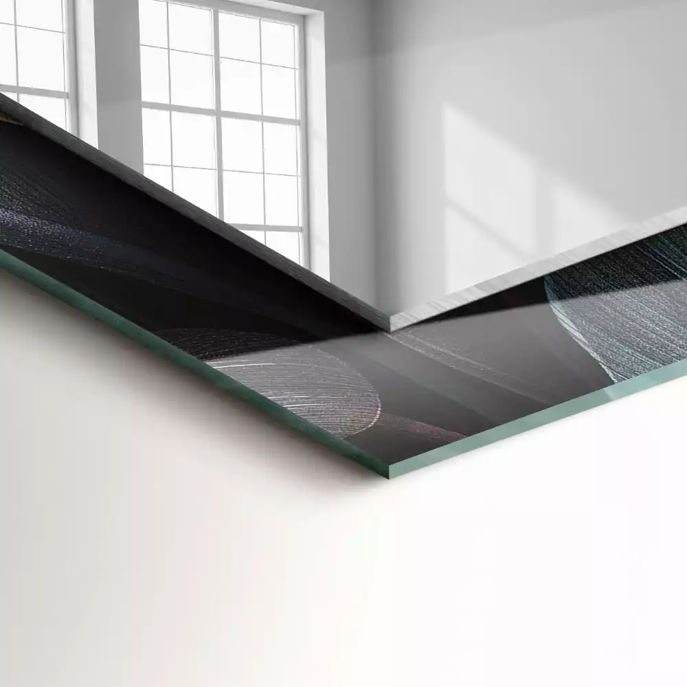 Specchio rettangolare stampato Foglie di piante colorate