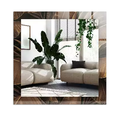 Specchio rettangolare decoro foglie tropicali