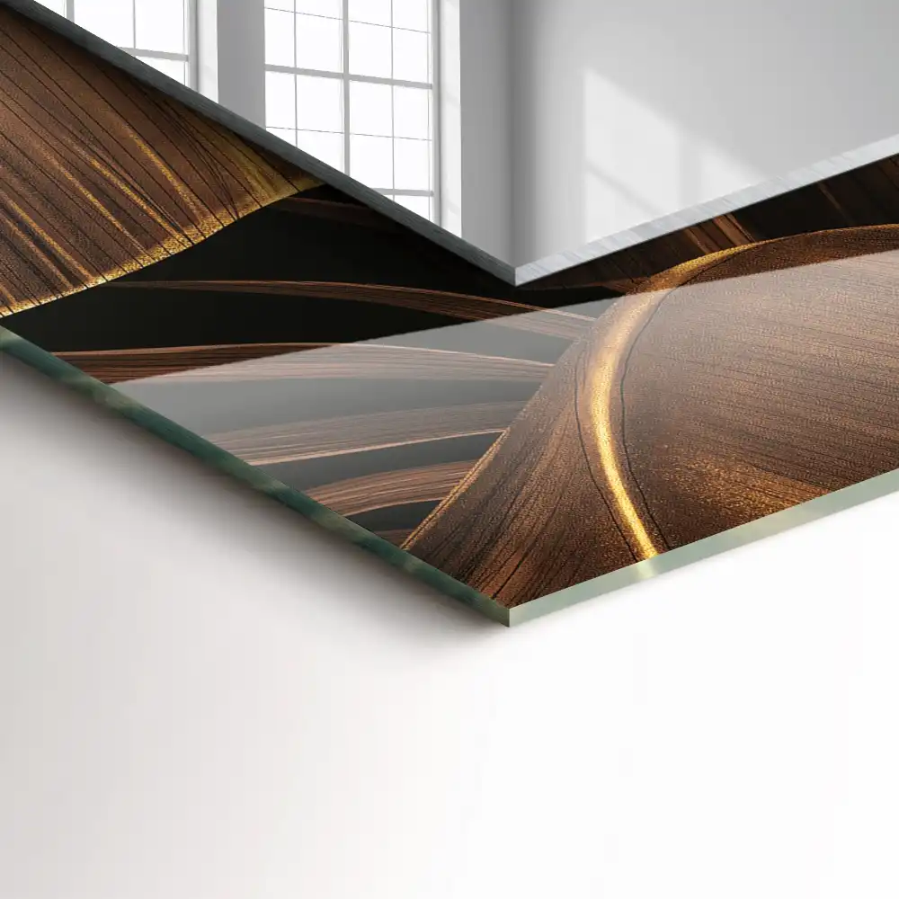 Specchio rettangolare decoro foglie tropicali