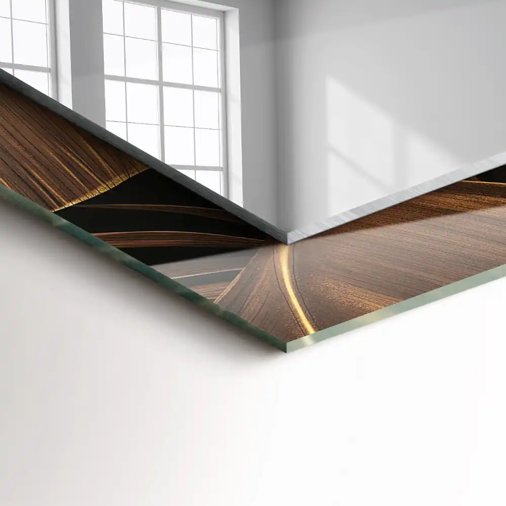 Specchio rettangolare decoro foglie tropicali