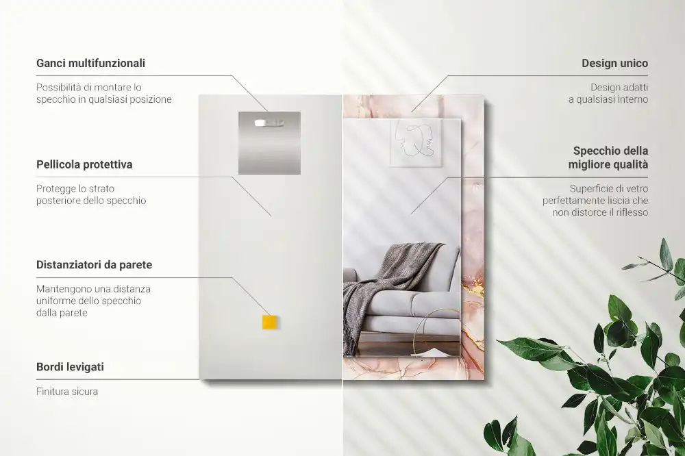 Specchio rettangolare decoro Arte astratta dell'acquerello