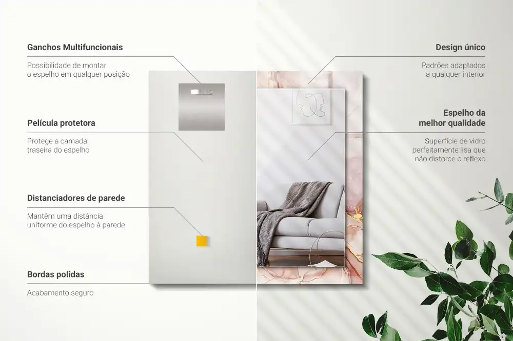 Specchio rettangolare decoro Arte astratta dell'acquerello