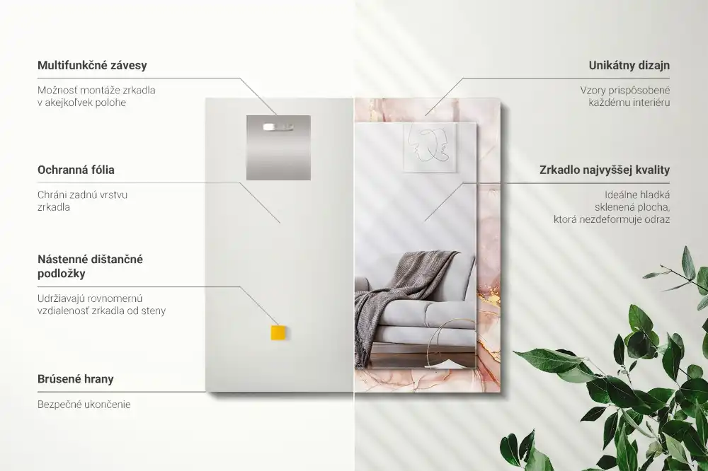 Specchio rettangolare decoro Arte astratta dell'acquerello