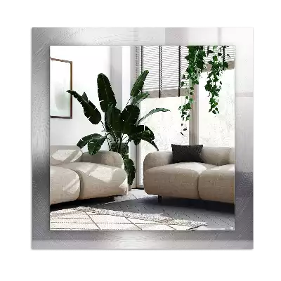 Specchio rettangolare con cornice stampata Superficie metallica rotonda